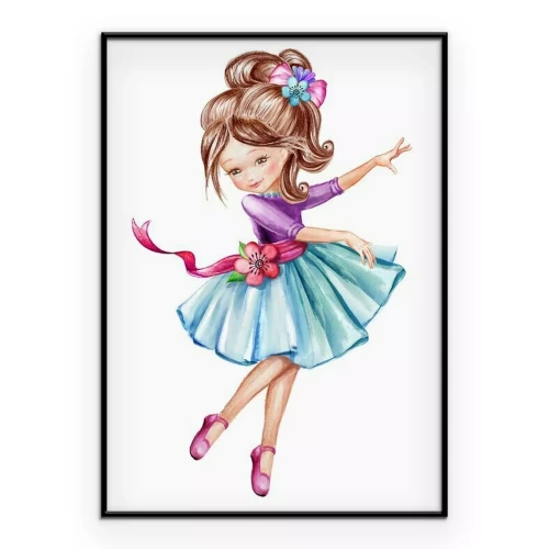 Poster Tekening van een dansend meisje