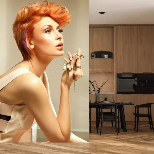 Fotobehang Jonge mooie vrouw