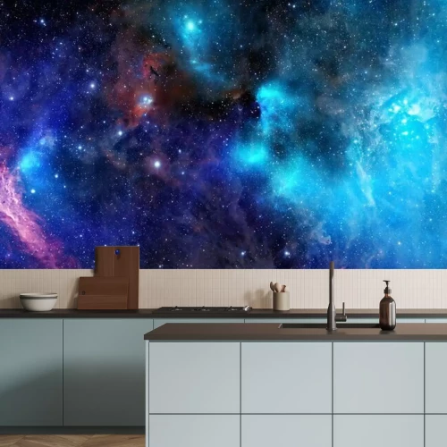 Sticker Galaxy sterrenhemel en stapels wolken