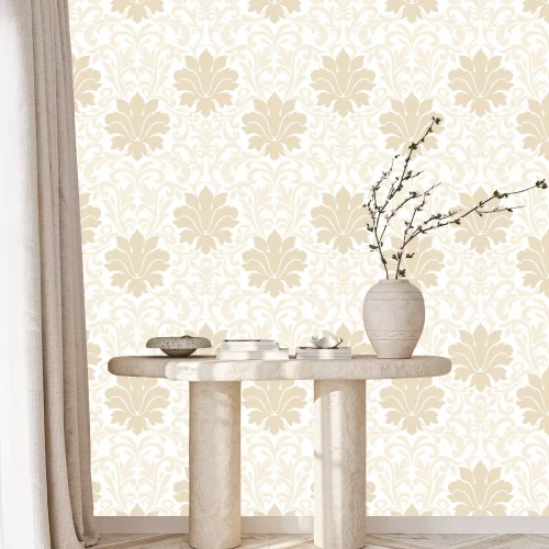 Behang Vector damast naadloos patroon element. Klassieke luxe ouderwetse damast ornament, koninklijke Victoriaanse naadloze textuur voor wallpapers, textiel, wrapping. Uitstekende bloemen barok sjabloon