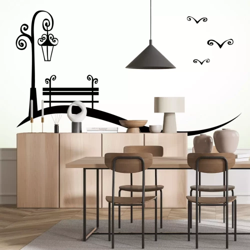 Sticker Abstracte achtergrond met hand getekende wervelelementen