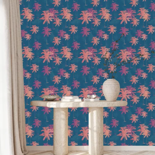 Behang Palm patroon naadloos in eenvoudige stijl vector illustratie