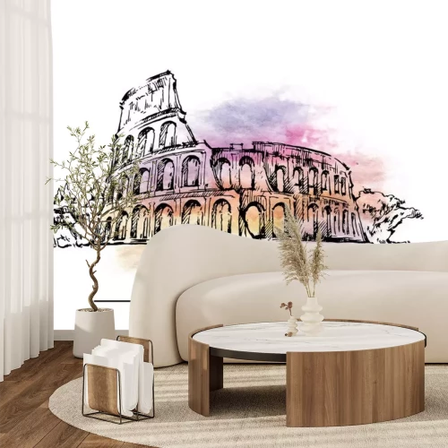 Sticker Roma schets. Italiaanse hoofd illustratie.