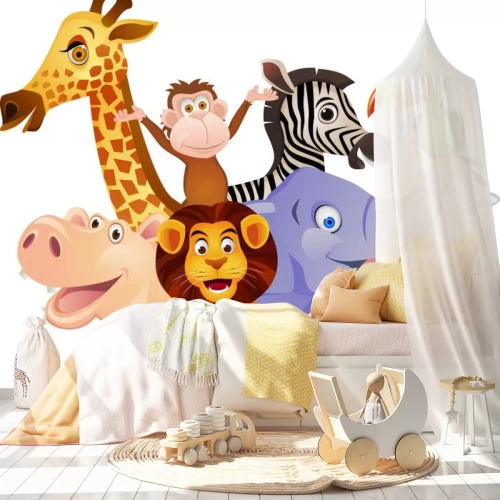 Sticker Afrikaanse dieren van verschillende soorten cartoonafbeeldingen