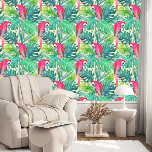 Behang Aquarel ara papegaaien