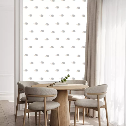 Behang Egels op een witte achtergrond