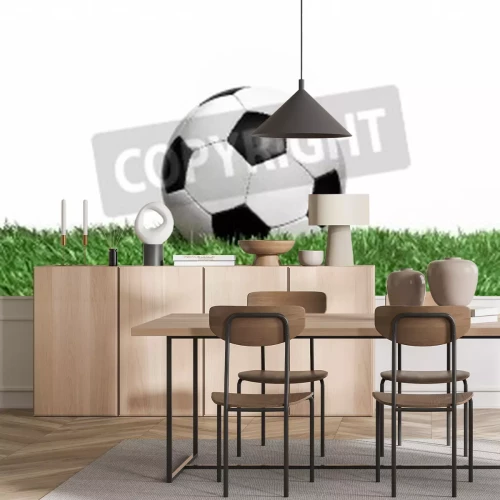 Fotobehang Bal op een grasveld