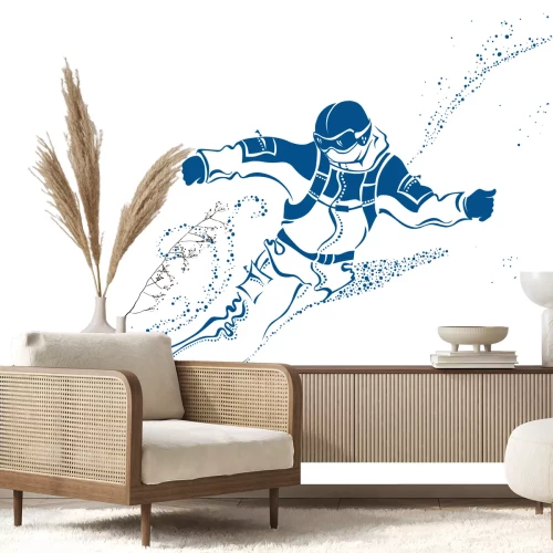 Fotobehang 3D minimalistische wintersport