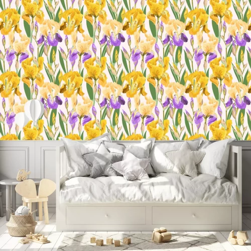 Behang Bloeiende irissen