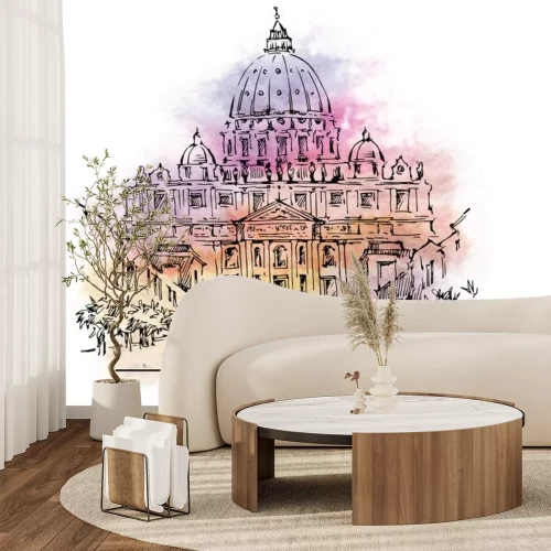 Sticker Roma schets. Italiaanse hoofd illustratie.