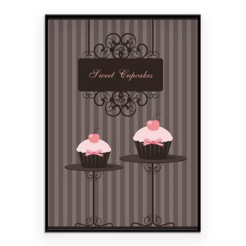 Poster Cupcakes van de bakkerij