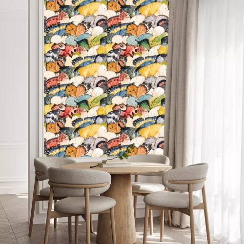 Behang Een zwerm kleurrijke vlinders