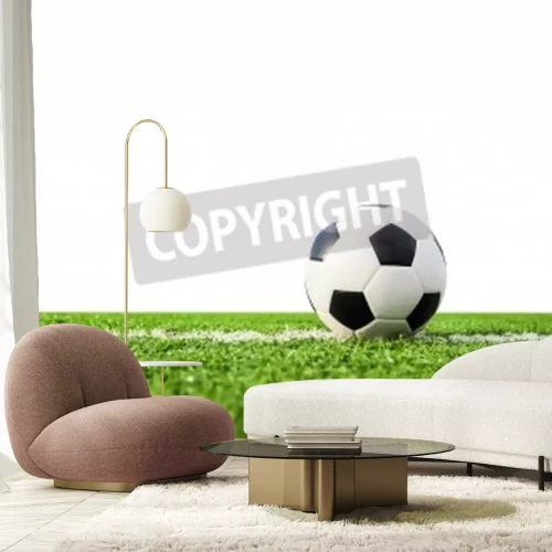 Fotobehang Voetbal op het voetbalveld