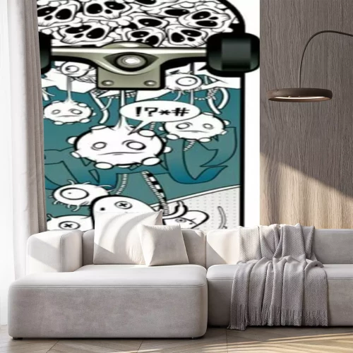 Sticker Vreemde graffiti op skateboard