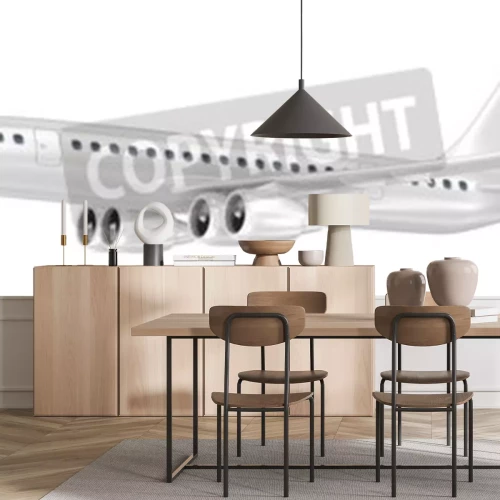 Sticker Vliegtuig geïsoleerd op blauw. Mijn eigen ontwerp