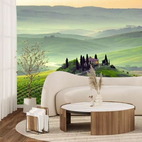 Fotobehang Landschap met velden in Spanje