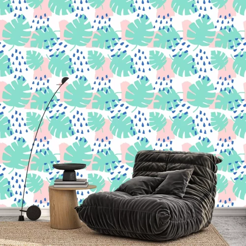 Behang Een moderne kijk op bladeren