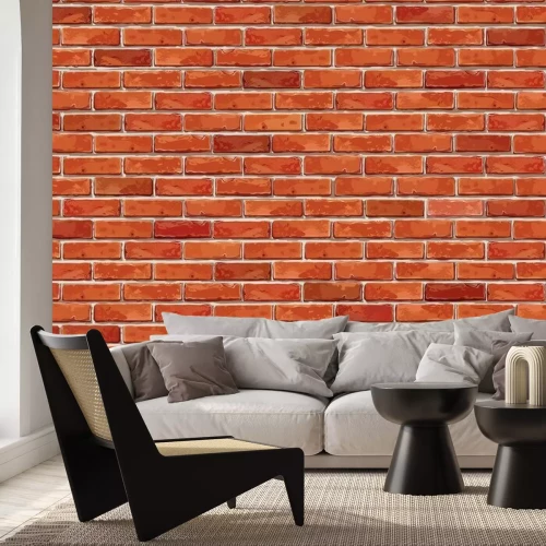 Fotobehang Grunge rode bakstenen achtergrond