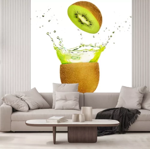 Sticker Groen sap dat uit een kiwi ontploft