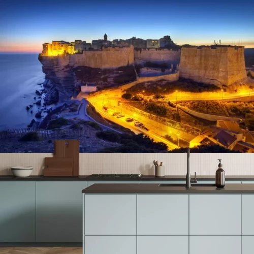 Fotobehang Skyline van de kust van Corsica