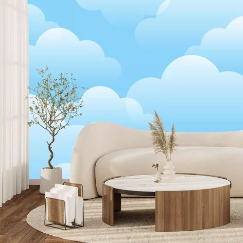 Sticker Patroon met wolken aan een blauwe hemel