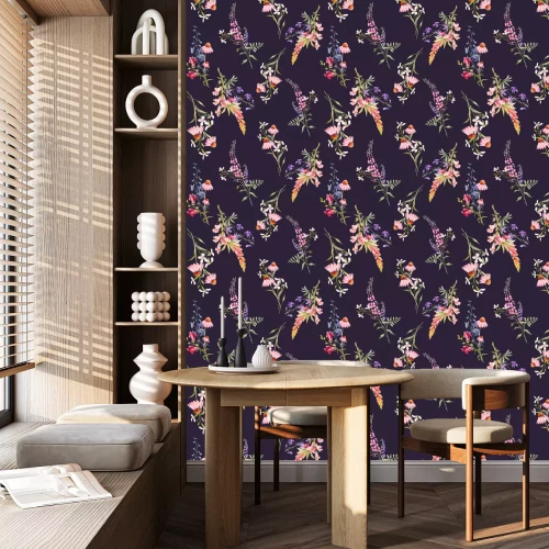 Behang Waterverf bloemen zomer vector patroon