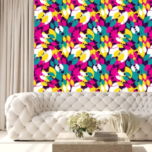 Behang Vinyl retro naadloze patroon