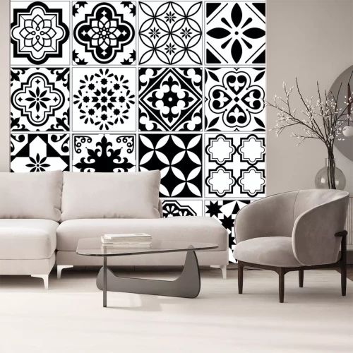 Sticker Zwart-witte Portugese tegels
