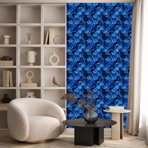 Behang Donkere Marmeren Vissenschubben