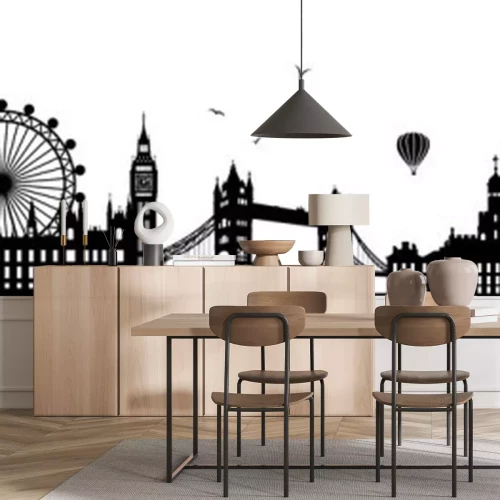 Sticker Londen Skyline schwarz