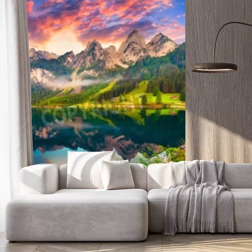 Fotobehang Zonsopgang in de Alpen