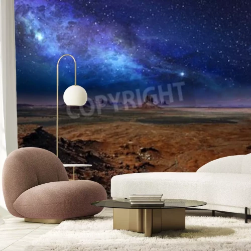 Fotobehang Sterrenhemel boven de woestijn