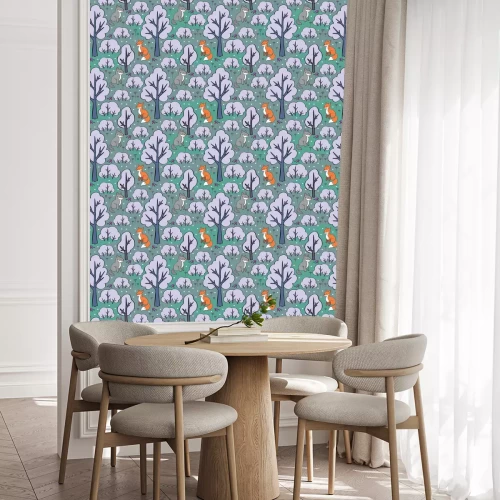 Behang Een sprookjesbos met dieren voor kinderen