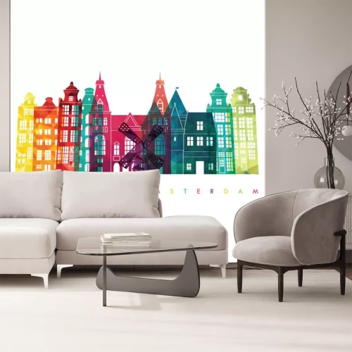Sticker Amsterdamse skyline. Vector illustratie