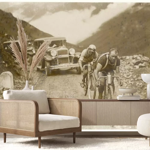 Fotobehang Retro fiets op een foto