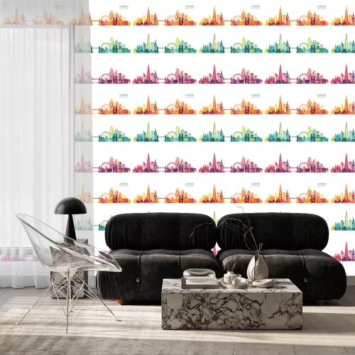 Behang Londen skyline. Vector illustratie