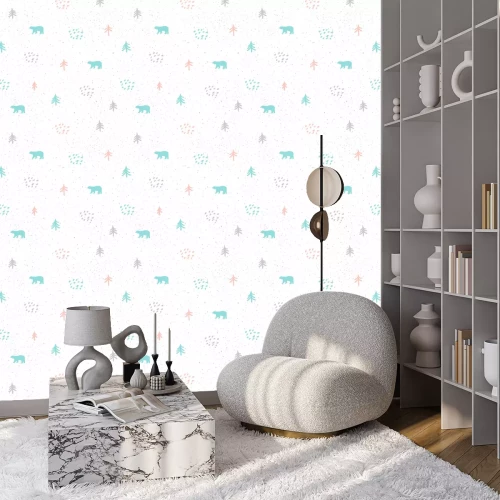 Behang Handgemaakte beer naadloze patroon achtergrond.