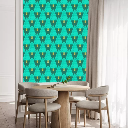 Behang Naaldbos op een groene achtergrond