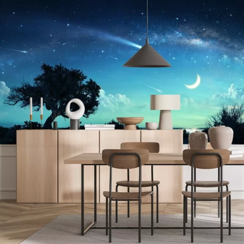 Fotobehang Een boom en de sterren