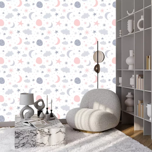 Behang Pastelkleurige lucht 's nachts