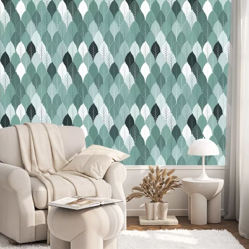 Behang Natuur naadloze patroon achtergrond met bladeren vector