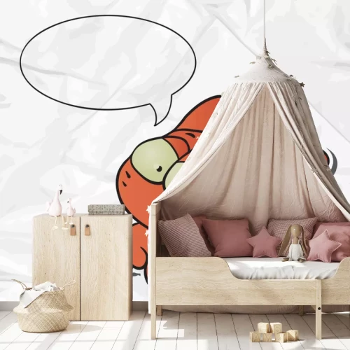 Sticker Oranje konijn met lege komische tekstballon