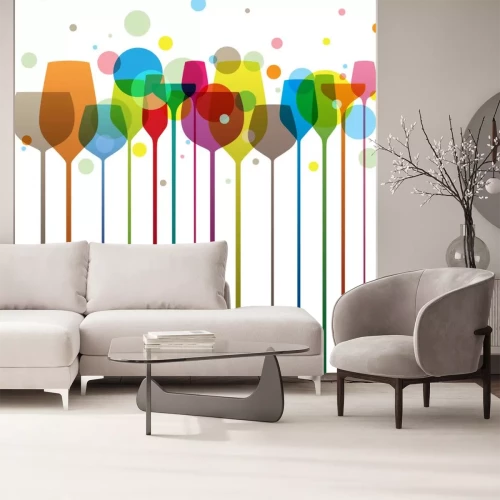 Sticker Feestafbeeldingen met kleurrijke glazen