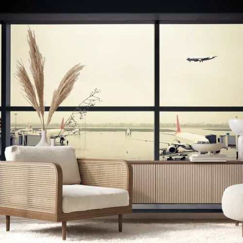 Fotobehang Luchthaven buiten het raam scene