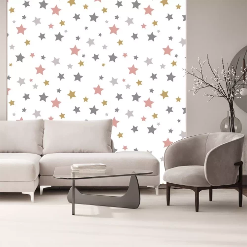 Sticker Eindeloze kerstpatroon. Ster Achtergrond.