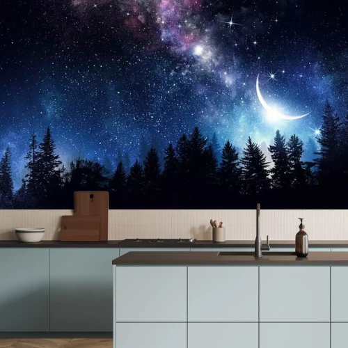 Fotobehang Halve maan boven het bos