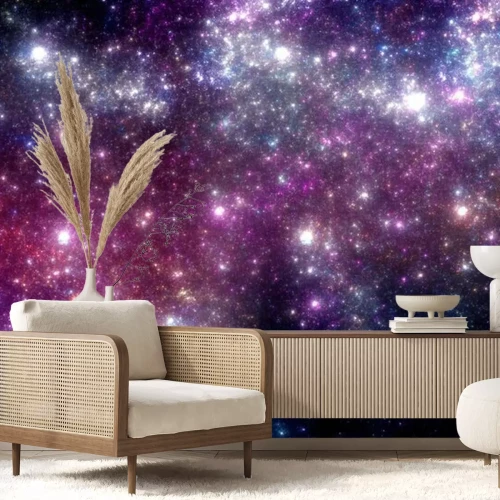 Fotobehang Een sterrenstelsel in paarse tinten