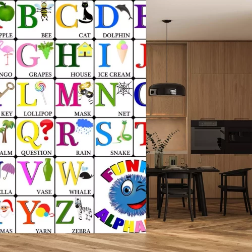 Sticker Kinderalfabet met illustraties voor de letters