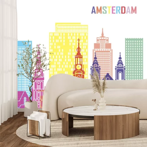 Sticker Amsterdam_V2 skyline pop
