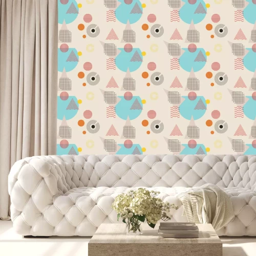 Behang Memphis naadloos patroon. Geometrische elementen memphis in de stijl van de jaren 80. Bauhaus retro. Vector illustratie